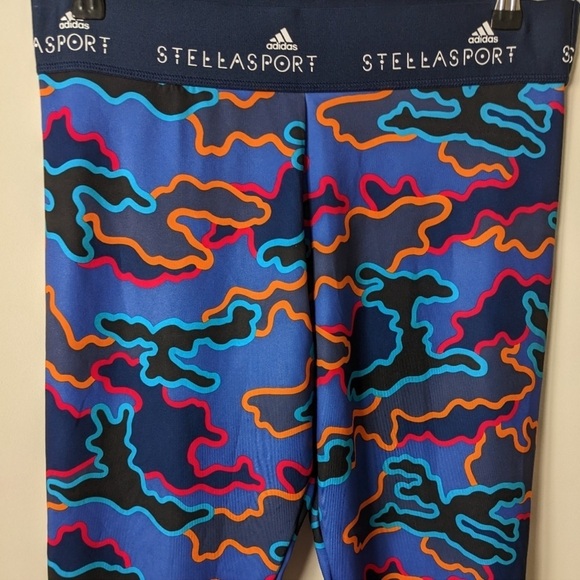 Adidas x Stella Sport Performance Blue Camouflage Leggings Size XS - Picture 6 of 10